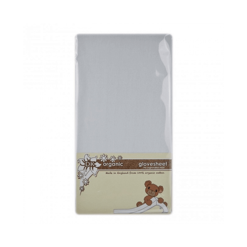 DK Glovesheet Organic Fitted Sheet For Small Travel Cot 95cm x 65cm - White