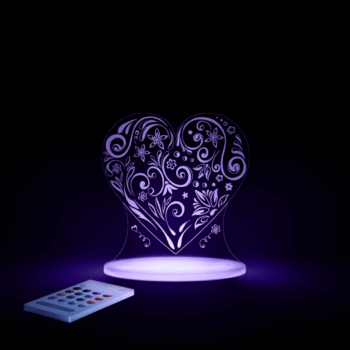 Aloka SleepyLights Nursery Night Light - Love Heart - Purple