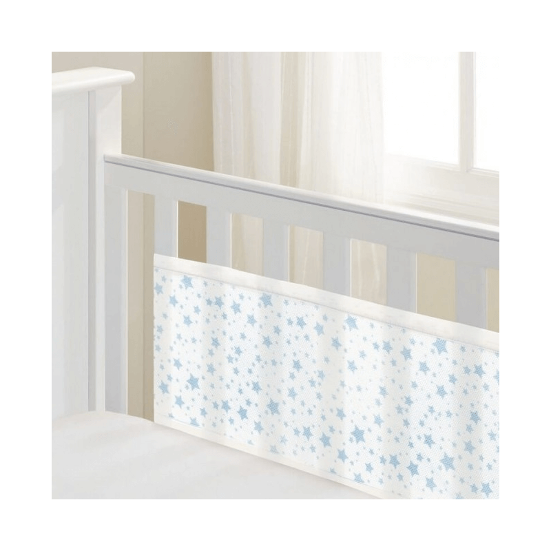 BreathableBaby Four-Sided Mesh Cot Liner - Twinkle Blue