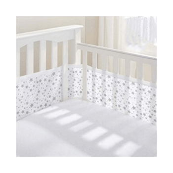 BreathableBaby Four-Sided Mesh Cot Liner - Twinkle Grey Design
