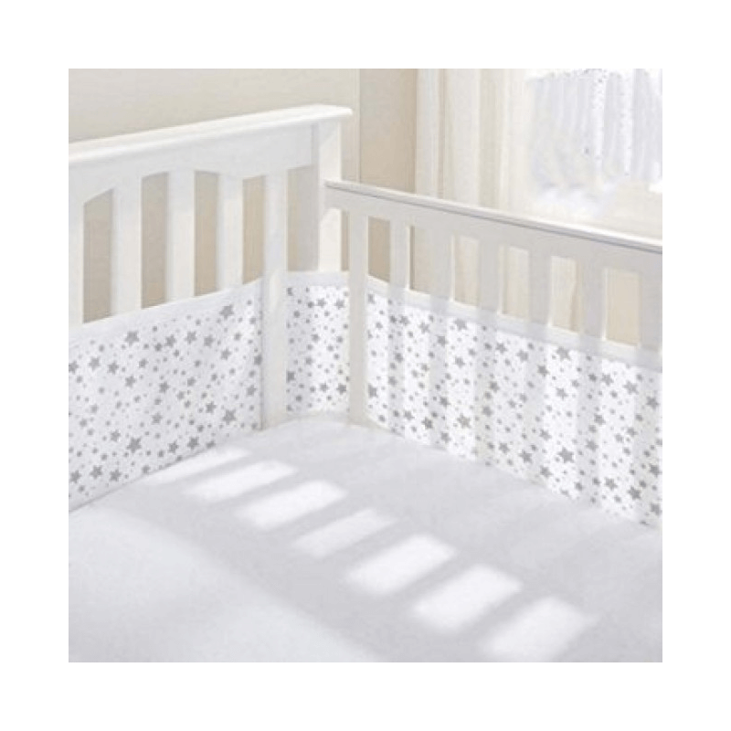 BreathableBaby Four-Sided Mesh Cot Liner - Twinkle Grey
