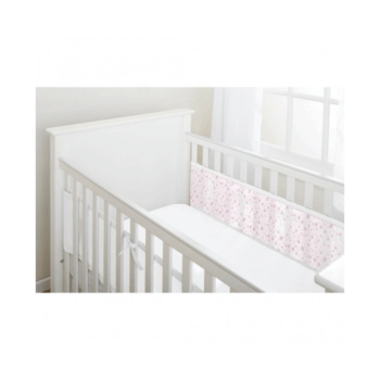 BreathableBaby Two-Sided Mesh Cot Liner - Twinkle Pink Side