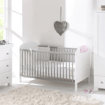 East Coast Angelina Cot Bed - White / Grey - Lifestyle