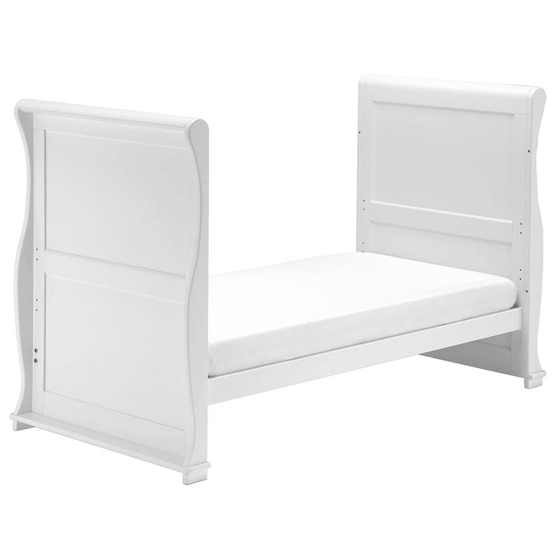 white sleigh cot bed