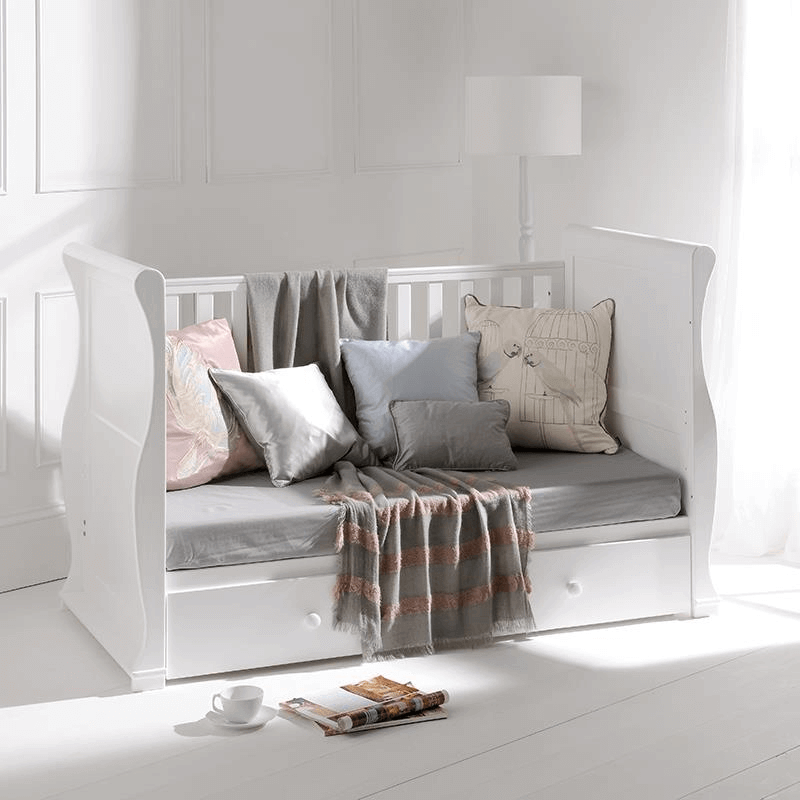 East Coast Alaska Sleigh Cot Bed - White