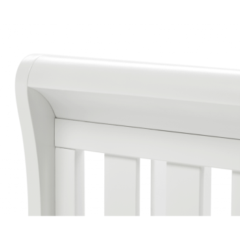 Eva Sleigh Dropside Cot Bed with Drawer - White-7