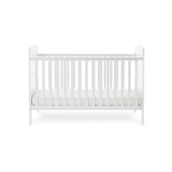 Grace Cot Bed- White- Side Image Lowest Level