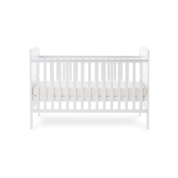 Grace Cot Bed- White- Side Image Mid Level