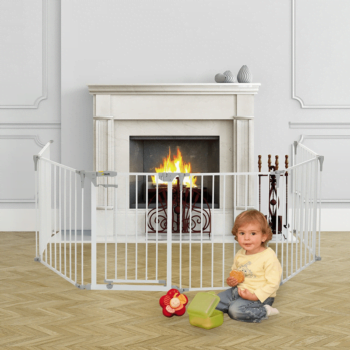 Hauck Babypark, 6 Sided Playpen with Playmat - White Fire