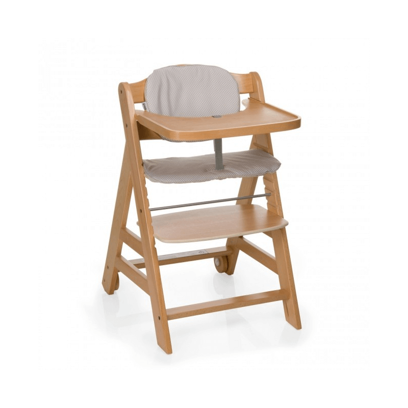 Hauck Beta Highchair Natural European Beech Wood Lifetime Use