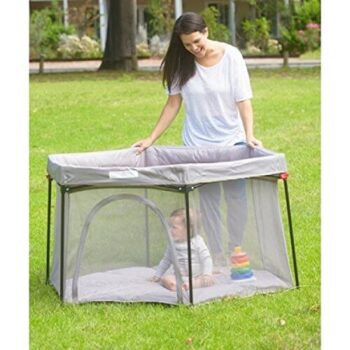 Koo-Di Deluxe Foldable Playpen Outside