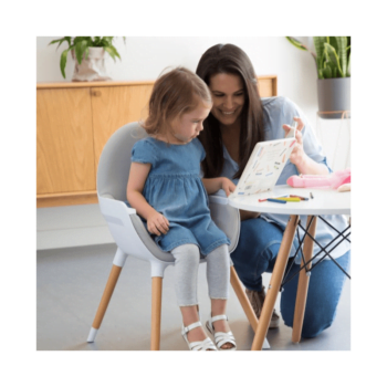 Koo-Di Duo Wooden Highchair - Grey and Beech Chair