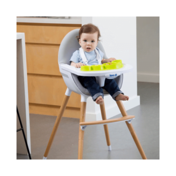 Koo-Di Duo Wooden Highchair - Grey and Beech Inside