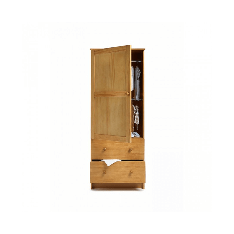 Obaby Single Wardrobe Country Pine Nursery Furniture Two Drawers