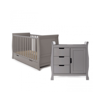 Obaby Stamford Cot Bed 2 Piece Room Set - Taupe Grey