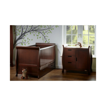 Obaby Stamford Cot Bed 2 Piece Room Set - Walnut Inside