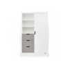 Obaby Stamford Double Wardrobe - White with Taupe Grey