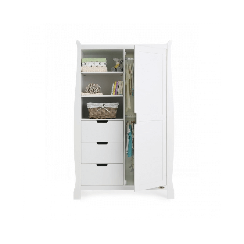 Obaby Stamford Mini 3 Piece Room Set - White Obaby Wardrobe
