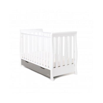 Obaby Stamford Mini 3 Piece Room Set - White with Taupe Grey Cot 2