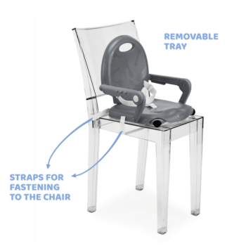 Chicco Pocket Snack Booster Seat Highchair Dark Grey Travel Dining