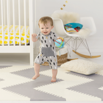 Skip Hop Geo Playmat - Grey-Cream Wave Pattern