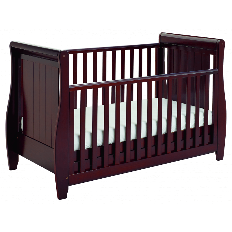 Babymore Stella Sleigh Cot Bed Classic Stylish Pine Cot Bed