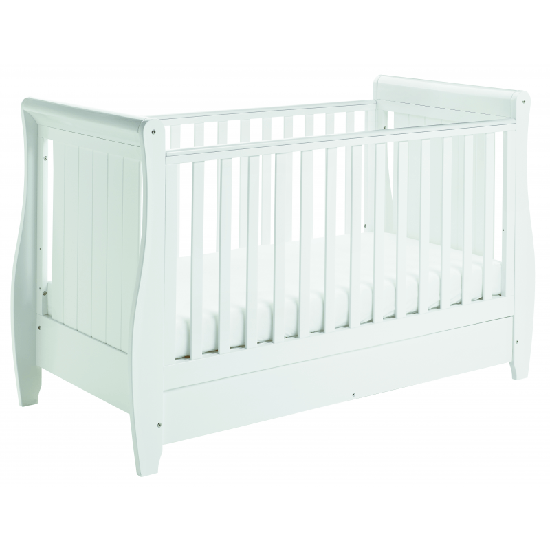 Photos - Cot Babymore Stella Sleigh  Bed - White DSR10572 