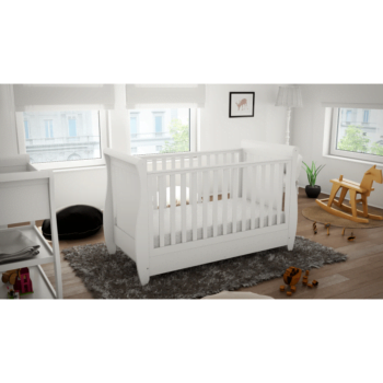 Stella Sleigh Cot Bed - White-9