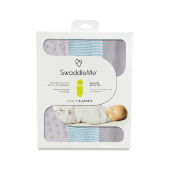 Summer Infant Muslin Blanket - Anchor-Grey-Teal Stripes 3 Pk PACK