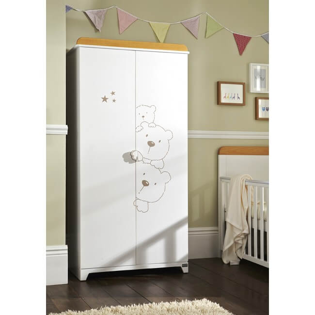 Tutti Bambini 3 Bears Wardrobe - Beech/White