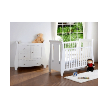 Tutti Bambini Lucas 3 Piece Sleigh Room Set - White Inside