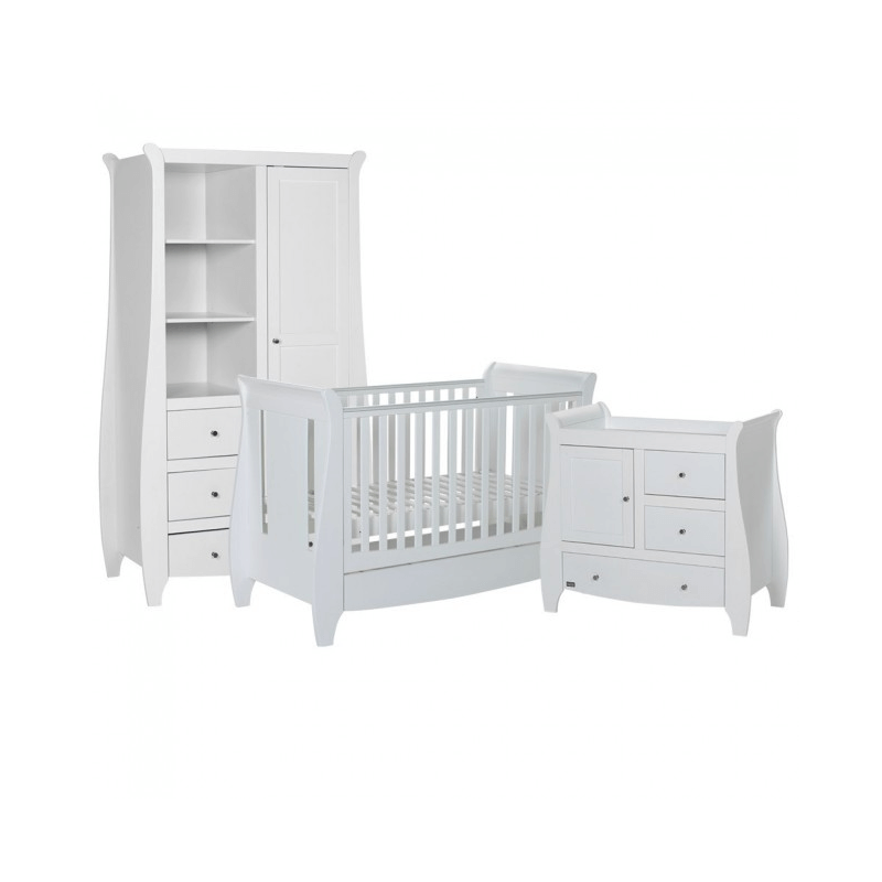 Photos - Kids Furniture Tutti Bambini Lucas 3 Piece Sleigh Room Set - White DSR2152T 