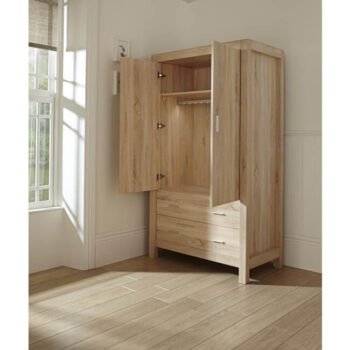 Tutti Bambini Milan Wardrobe - Reclaimed Oak Inside Open 2