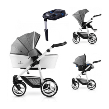 Venicci Pure 3-in-1 Travel System & Isofix Base - Denim Grey