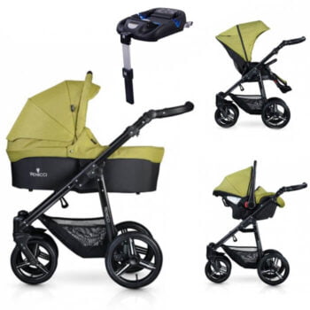 Venicci Soft 3-in-1 Travel System & Isofix Base - Denim Green / Black