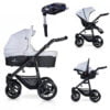 Venicci Soft 3-in-1 Travel System & Isofix Base - Light Grey / Black