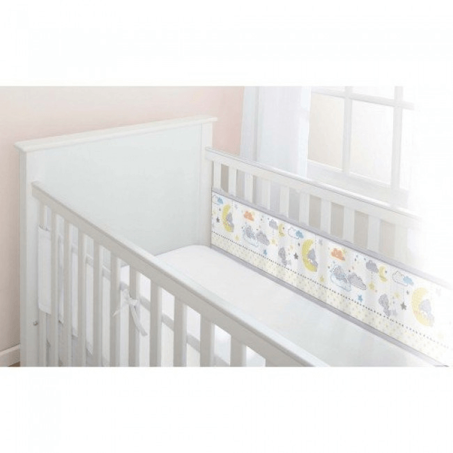 BreathableBaby Two-Sided Cot Liner Tiny Tatty Teddy - Over The Moon