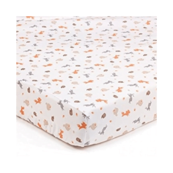BreathableBaby Fitted Cot Sheet Twin Pack - Enchanted Forest Animals