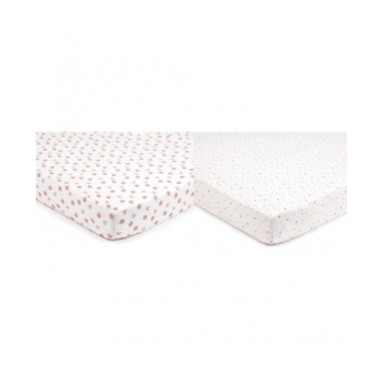 BreathableBaby Fitted Cot Sheet Twin Pack - English Garden