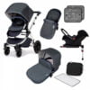 Ickle Bubba Stomp V4 All in One Travel System with ISOFIX Base - Blueberry Chrome