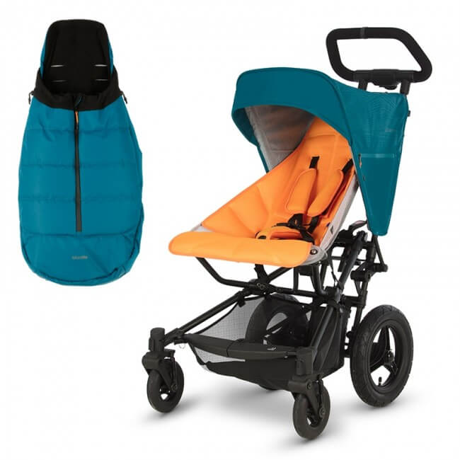 Micralite FastFold and Essential Pack and FREE Footmuff - Teal/Orange