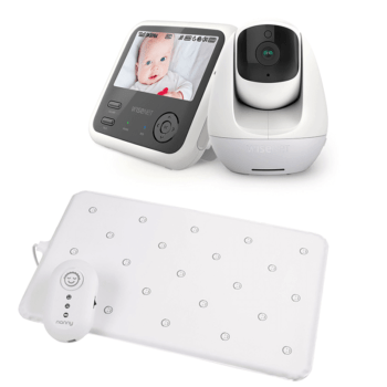 Wisenet Video Baby Monitor SEW-3049WPCU & Nanny Baby Sensor Breathing Monitor