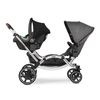 ABC Design Zoom Double Tandem Pushchair Side View 1 Seat 1 Carrycot