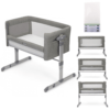Joie Roomie Glide Side Sleeping Crib - Foggy Grey