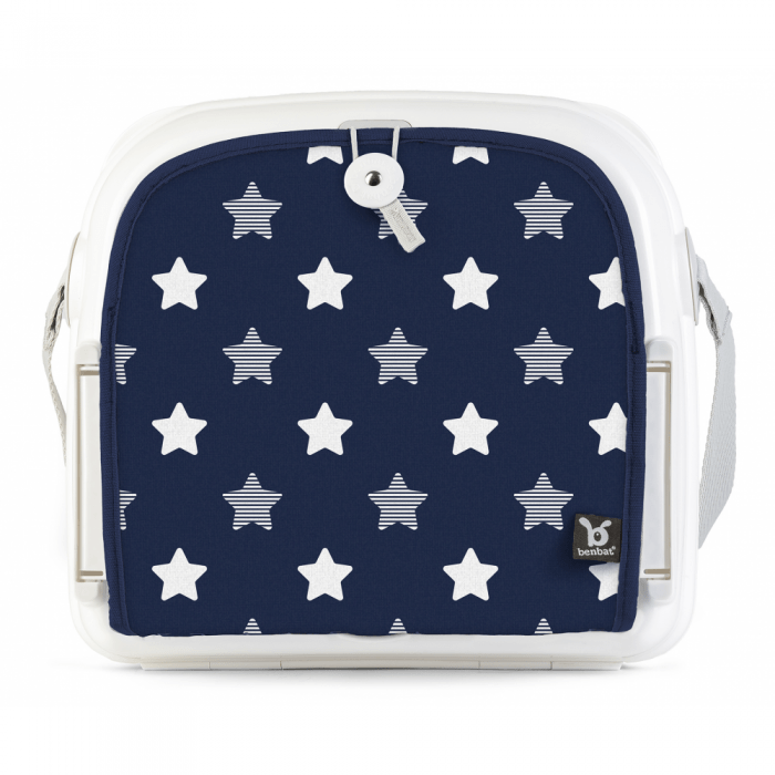Benbat Yummigo Booster/Feeding Seat with Storage Compartment Base - Navy/Stars- From Front