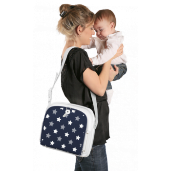 Benbat Yummigo Booster/Feeding Seat with Storage Compartment Base - Navy/Stars- Lifestyle 2