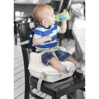 Benbat Yummigo Booster/Feeding Seat with Storage Compartment Base - Navy/Stars- Lifestyle 1