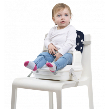 Benbat Yummigo Booster/Feeding Seat with Storage Compartment Base - Navy/Stars- Child In Chair