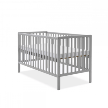 Bantam Cot Bed- Warm Grey- Cot Higest Level end view