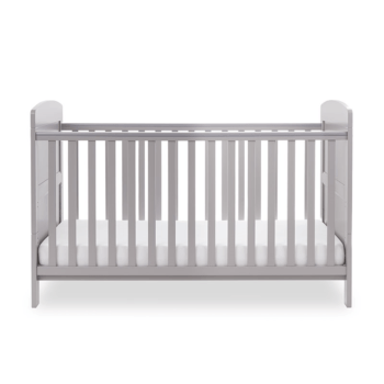 Grace Cot Bed- Warm Grey- Side View Lowest Setting